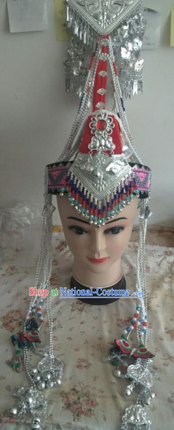 Chinese She Minority Folk Dance Hair Accessories Ethnic Nationality Stage Performance Hat