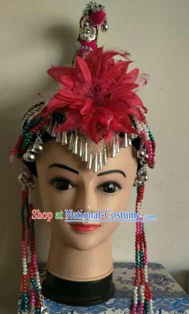 Chinese She Minority Woman Dance Hair Accessories Guangdong Ethnic Nationality Performance Headdress