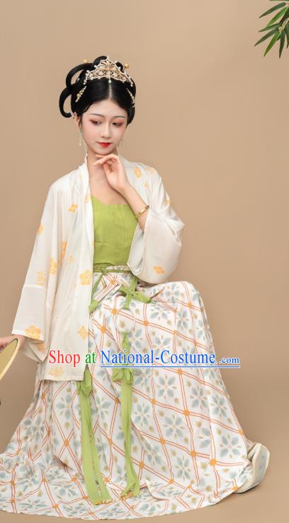 China Ancient Civilian Female Hanfu Dress Traditional Song Dynasty Young Woman Historical Clothing