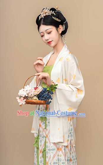 China Ancient Civilian Female Hanfu Dress Traditional Song Dynasty Young Woman Historical Clothing