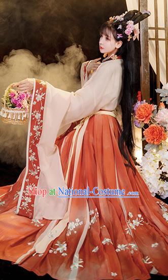 China Ancient Royal Princess Dress Traditional Hanfu Garments Jin Dynasty Noble Infanta Historical Clothing