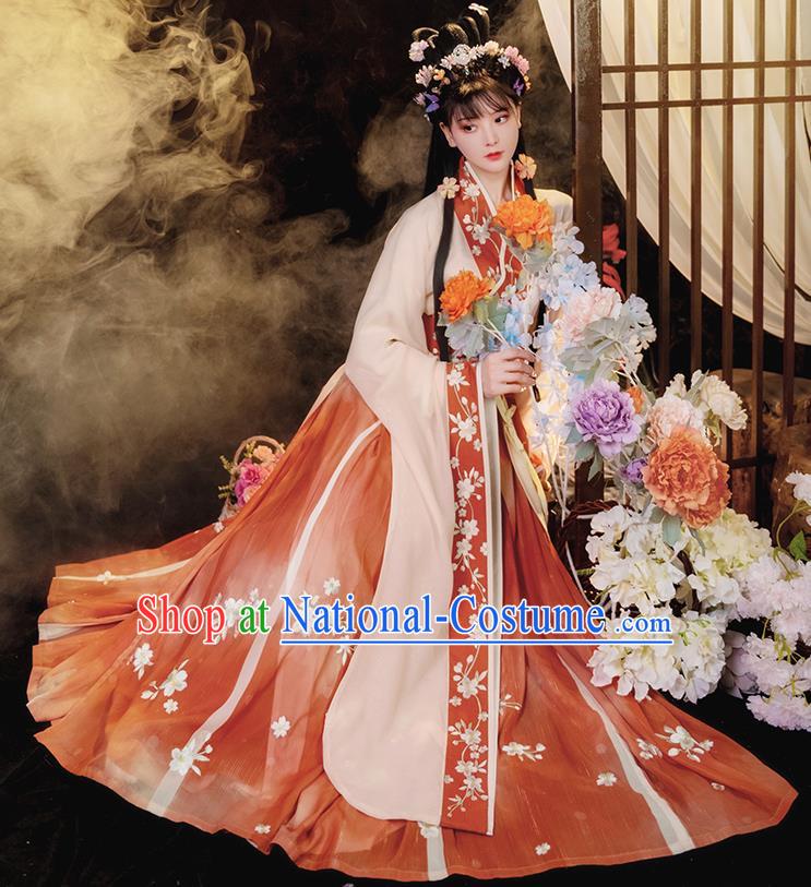 China Ancient Royal Princess Dress Traditional Hanfu Garments Jin Dynasty Noble Infanta Historical Clothing