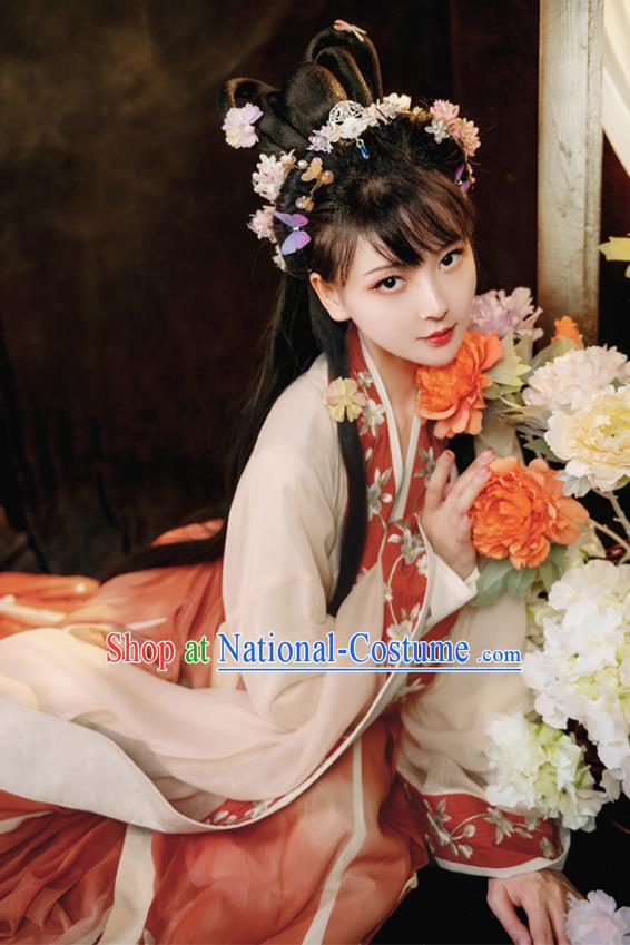 China Ancient Royal Princess Dress Traditional Hanfu Garments Jin Dynasty Noble Infanta Historical Clothing