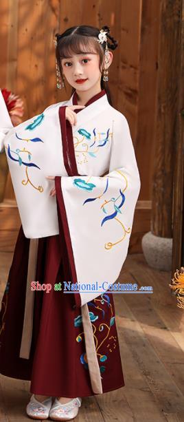 Chinese Classical Dance Performance Clothing Traditional Spring and Autumn Period Children Hanfu Dress Ancient Girl Student Garments