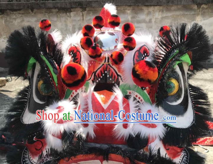 World Lion Dance Competition Black Lion Head Dragon Dancing Costumes Complete Set for Adult