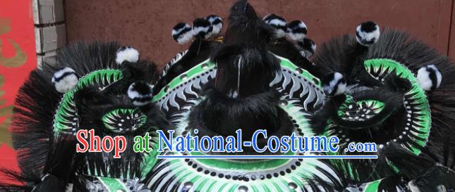 China Lion Dance Competition Green Dragon Head Dragon Dancing Costumes Southern Lion Performance Uniforms