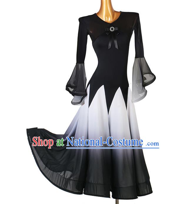 Professional Ballroom Dancing Fashion Waltz Dance Competition Costume Women International Dance Clothing Modern Dance Black Dress