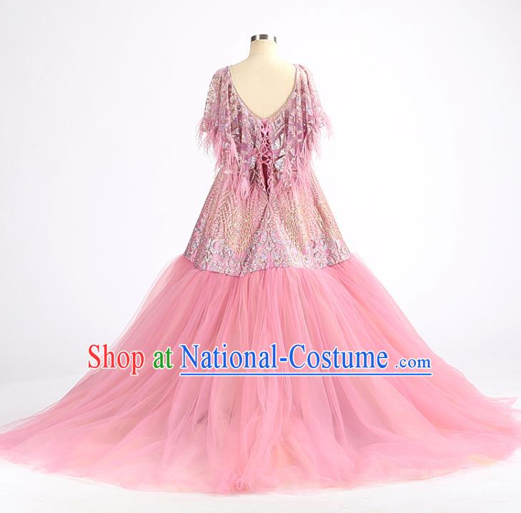 High Quality Chorus Performance Clothing Stage Show Fashion Dress Girl Catwalks Trailing Full Dress Children Dancewear