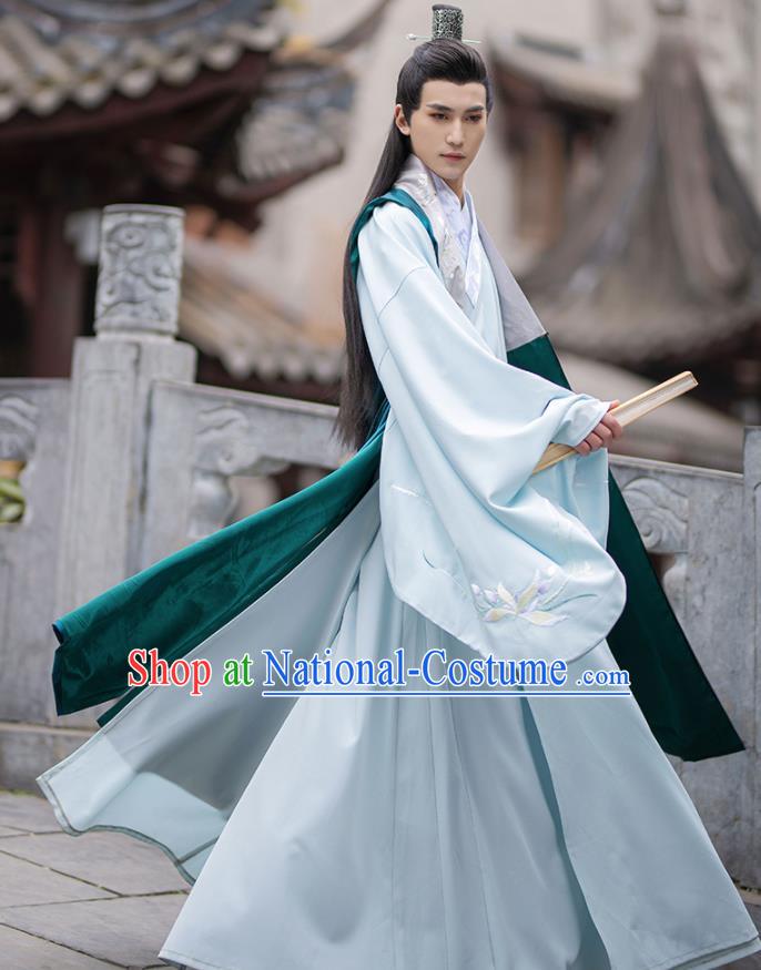 China Traditional Ming Dynasty Royal Prince Embroidered Hanfu Garments Ancient Noble Childe Historical Clothing for Men