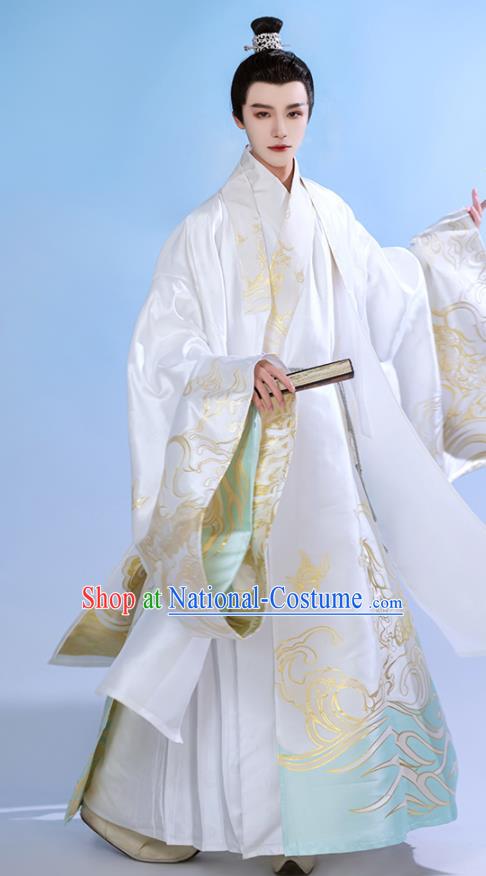 China Traditional Historical Garments Ancient Crown Prince Hanfu Robe Ming Dynasty Royal Emperor Clothing