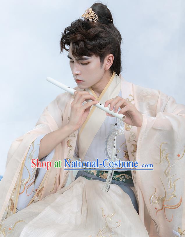 China Jin Dynasty Royal Childe Embroidered Clothing Traditional Historical Garments Ancient Crown Prince Hanfu Robe Apparels