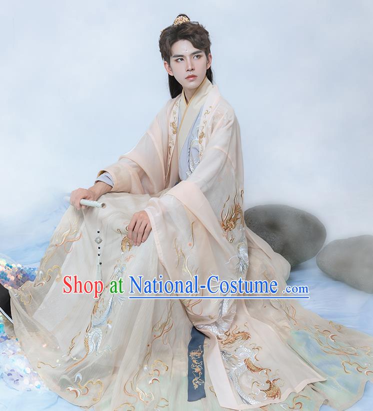 China Jin Dynasty Royal Childe Embroidered Clothing Traditional Historical Garments Ancient Crown Prince Hanfu Robe Apparels