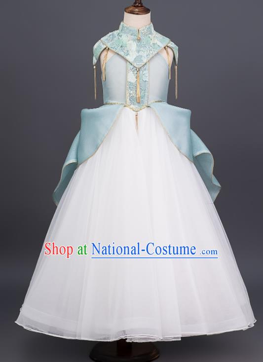 Custom Girl Catwalks Fashion Children Piano Performance Full Dress Chorus Clothing Kid Stage Show Dress