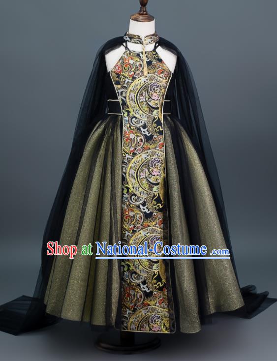 Custom Girl Catwalks Fashion Children Full Dress Kid Chorus Clothing Stage Performance Baroque Princess Dress