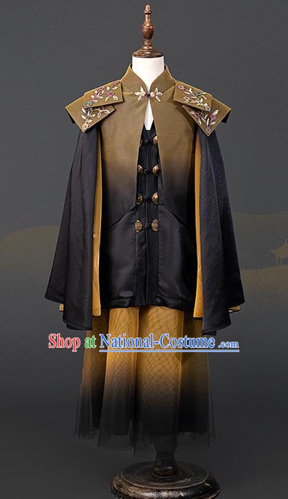 Top China Chorus Ginger Cloak Uniforms Boys Performance Wear Children Catwalks Clothing Kids Classical Dance Costumes