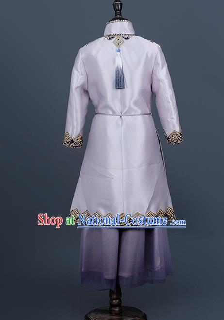 Top China Boys Catwalks Wear Children Tang Suit Clothing Classical Dance Costumes Kid Chorus Lilac Uniforms