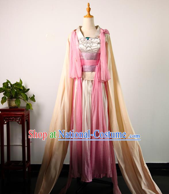 China Ancient Fairy Dance Hanfu Dress Qin Dynasty Palace Beauty Garments Traditional Drama A Terracotta Warrior Mei Jiang Clothing