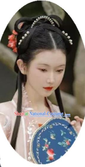 China Ancient Fairy Wigs Traditional Hanfu Hairpieces Ming Dynasty Court Princess Wig Sheath