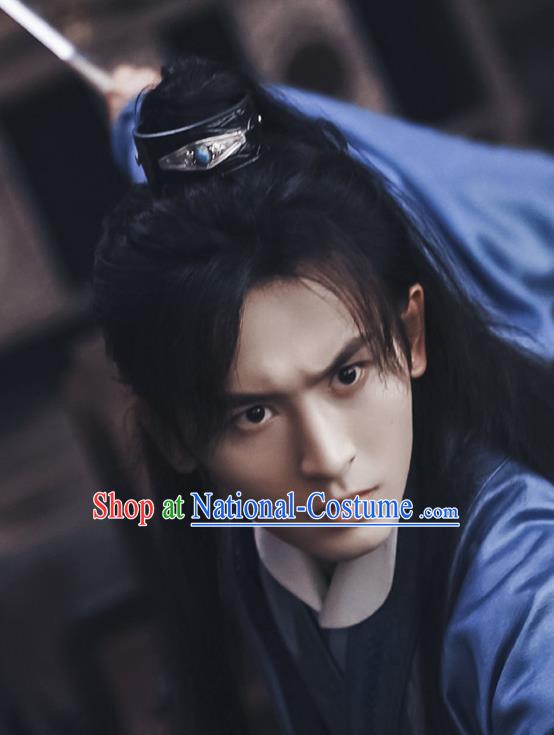 Handmade Chinese Song Dynasty Swordsman Wigs Ancient Young Knight Headwear Drama Word of Honor Wen Kexing Wig Chignon