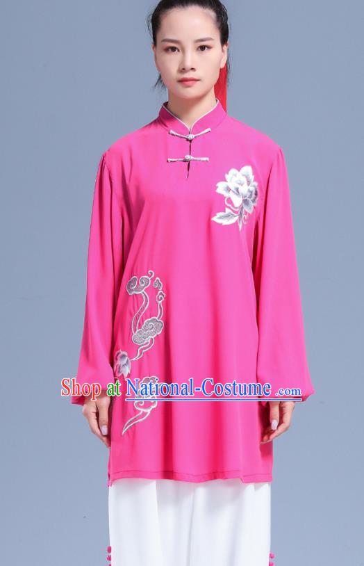 Professional Chinese Tai Ji Competition Clothing Martial Arts Rosy Outfits Tai Chi Performance Costumes Kung Fu Wushu Uniforms