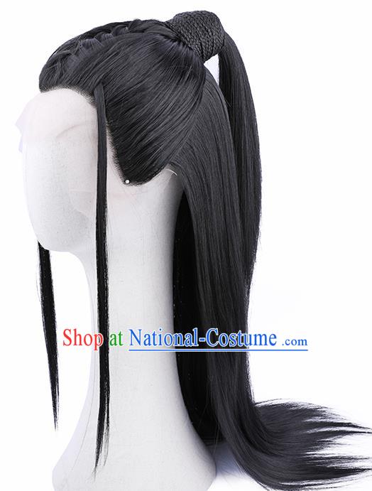 Handmade Chinese Tang Dynasty Childe Wigs Ancient Young Swordsman Headwear Drama Blaze as A Song Lei Jinghong Chignon