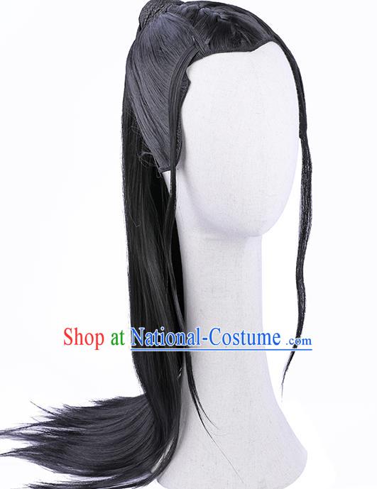 Handmade Chinese Tang Dynasty Childe Wigs Ancient Young Swordsman Headwear Drama Blaze as A Song Lei Jinghong Chignon