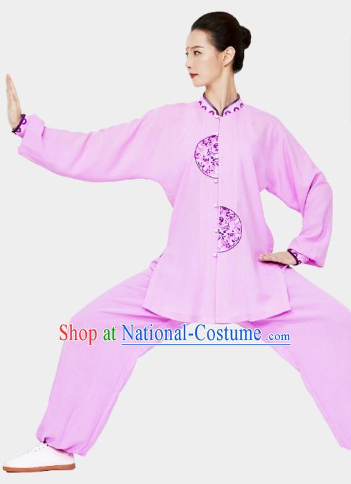 Chinese Tai Ji Sword Garment Costumes Tai Chi Lilac Uniforms Wushu Competition Outfits Martial Arts Kung Fu Clothing