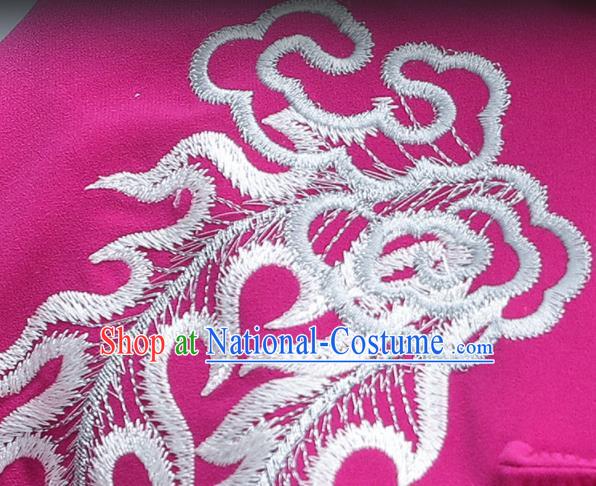 Chinese Kung Fu Training Rosy Outfits Martial Arts Embroidered Phoenix Clothing Tai Ji Competition Costumes Tai Chi Uniforms