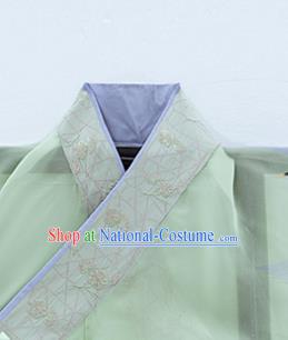 China Ancient Fairy Green Hanfu Dress Clothing Traditional Jin Dynasty Princess Historical Garment Costumes