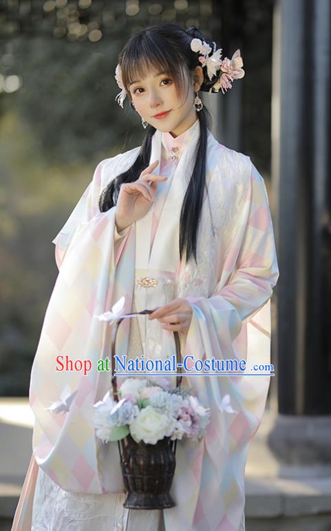 China Traditional Ming Dynasty Princess Historical Garment Costumes Ancient Young Beauty Hanfu Dress Embroidered Clothing