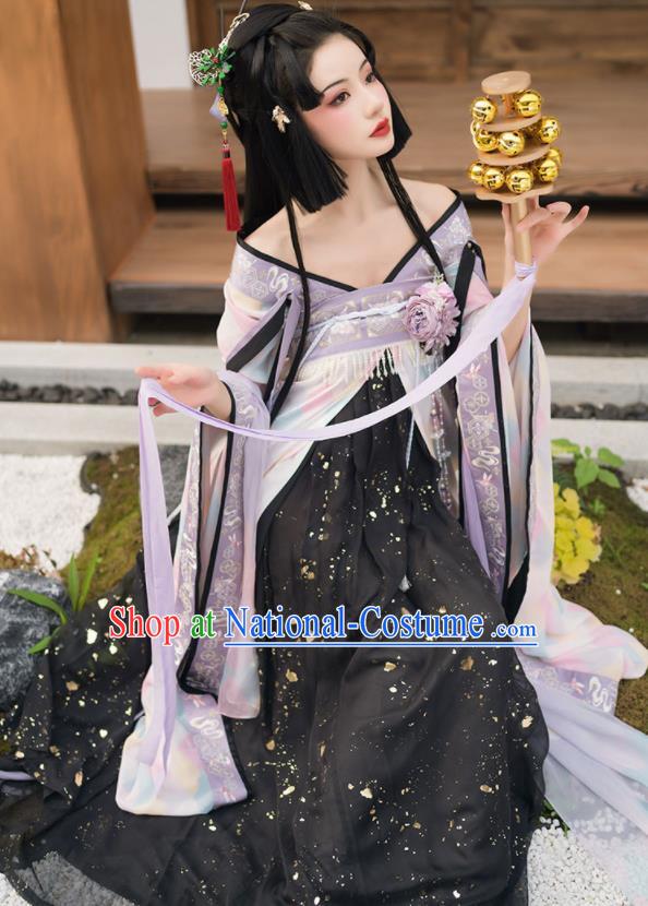 China Traditional Southern and Northern Dynasties Court Beauty Historical Garment Costumes Ancient Imperial Consort Hanfu Dress Clothing Complete Set