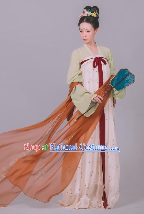 China Ancient Tang Dynasty Palace Lady Historical Garment Costumes Traditional Court Princess Hanfu Dress Clothing