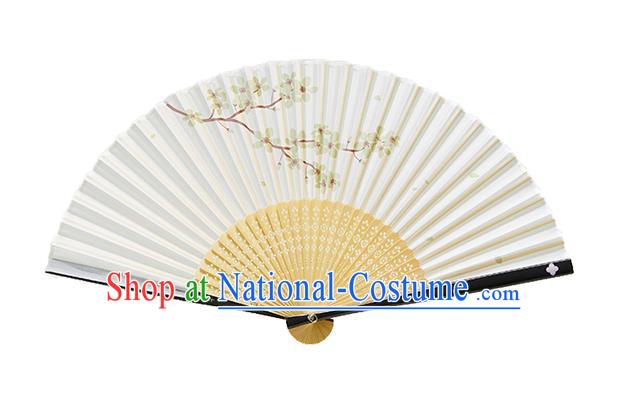 Handmade Chinese Craft Fans Printing Sakura Folding Fan Bamboo Fan Female Accordion