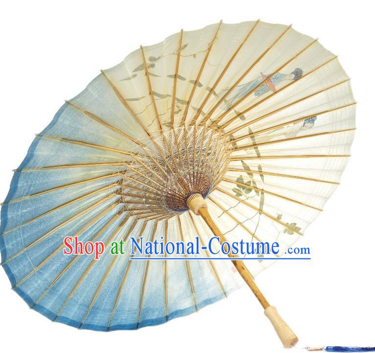 China Traditional Drama Umbrellas Classical Dance Umbrella Paper Umbrella Handmade Madam White Snake Oil Paper Umbrella