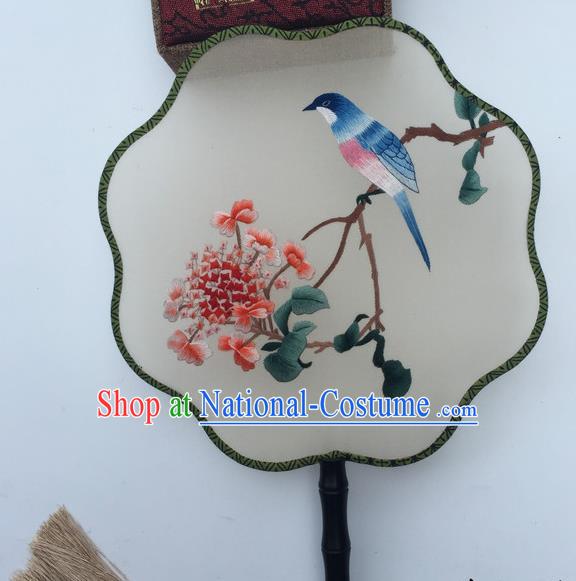 China Traditional Hanfu Fan Handmade Craft Silk Fans Vintage Double Sided Fan Suzhou Embroidery Fan