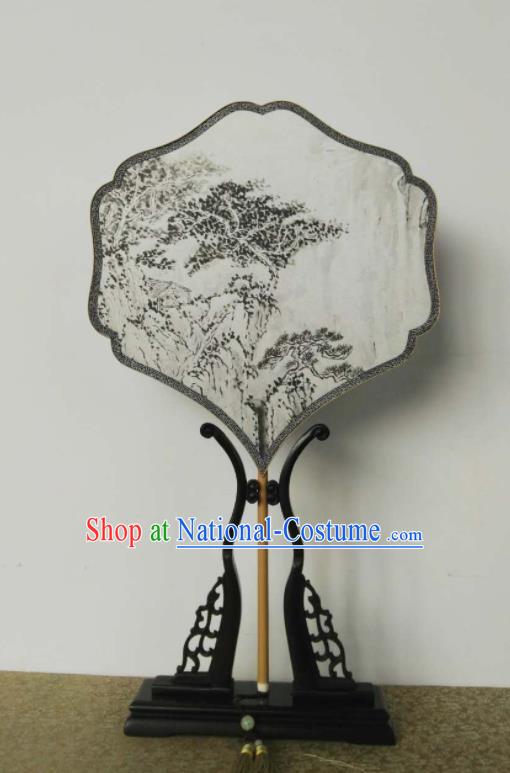 China Traditional Cultural Dance Fan Vintage Suzhou Palace Fan Handmade Ink Painting Silk Fan Ancient Hanfu Fans