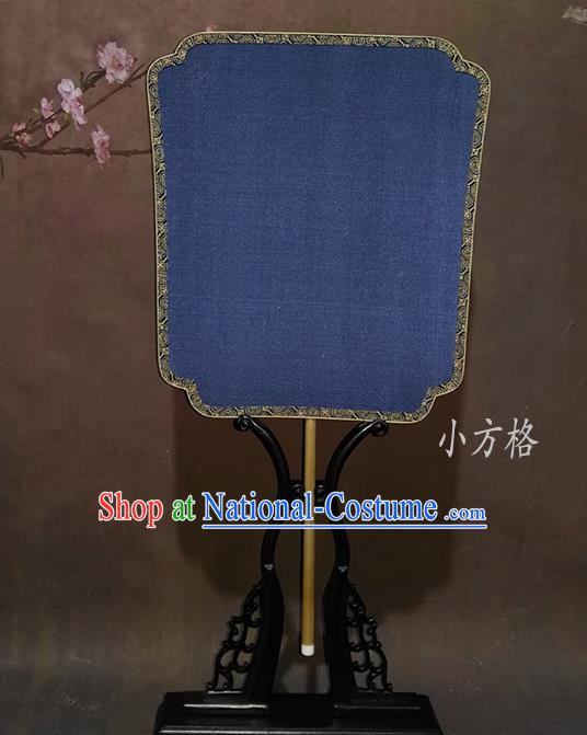 China Vintage Silk Fan Handmade Suzhou Blue Palace Fan Ancient Court Fan Traditional Hanfu Fan