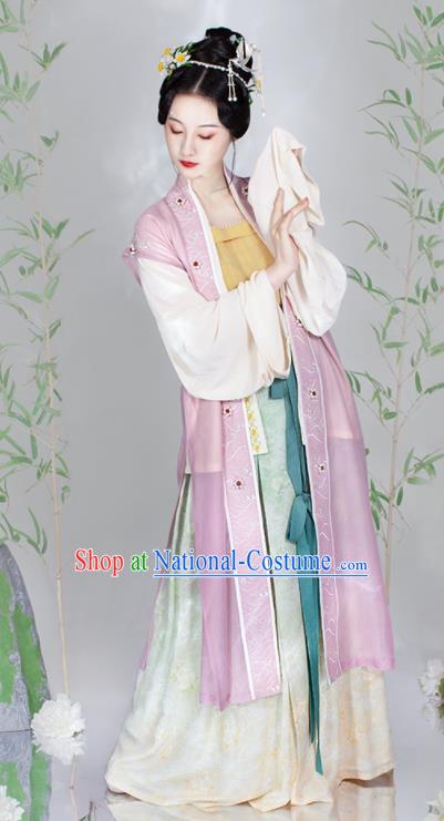 China Traditional Fashion Song Dynasty Court Beauty Hanfu Dress Ancient Royal Princess Historical Garment Clothing for Women