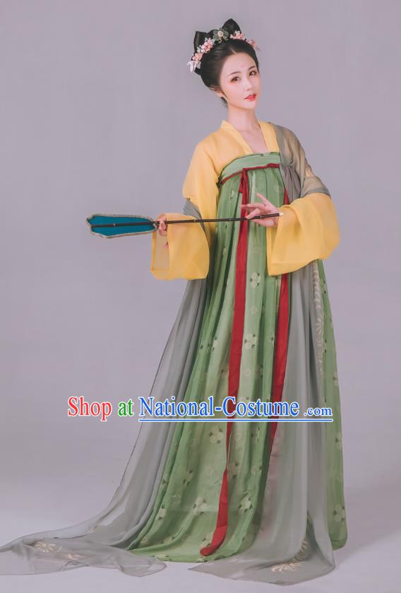 China Tang Dynasty Young Beauty Hanfu Dress Ancient Court Lady Historical Garment Clothing Traditional Hanfu Apparels