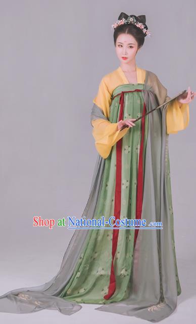 China Tang Dynasty Young Beauty Hanfu Dress Ancient Court Lady Historical Garment Clothing Traditional Hanfu Apparels