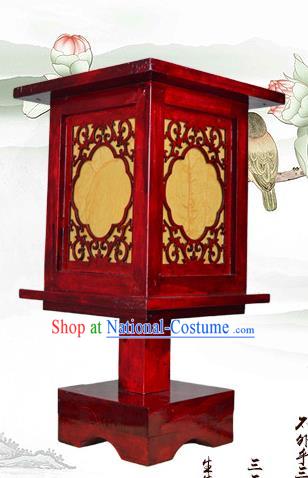 Handmade Chinese Parchment Desk Lamp Wood Carving Lantern Classical Table Lanterns