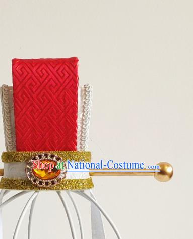 Handmade Chinese Ming Dynasty Taoist Hair Crown Ancient Prince Headwear Drama Traditional Hanfu Golden Hairpin Headpieces