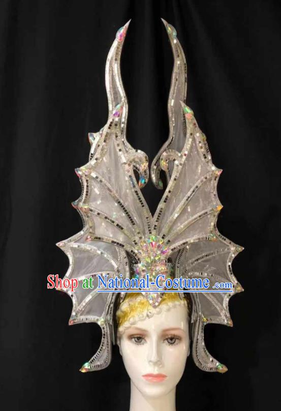 Handmade Rio Carnival Headdress Deluxe Hair Accessories Halloween Stage Show Royal Crown Brazil Parade Giant Headpiece