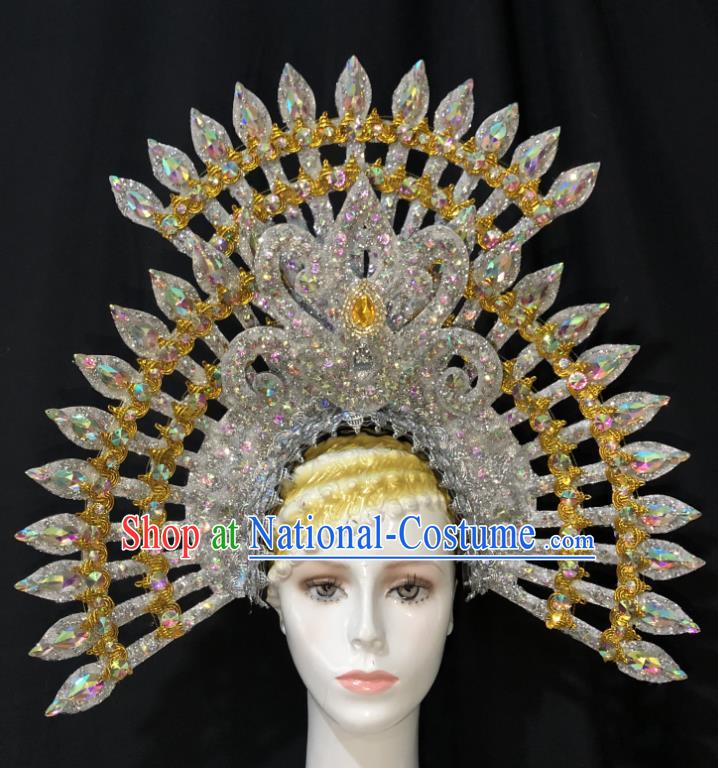 Handmade Easter Hair Accessories Halloween Cosplay Giant Hat Brazil Carnival Deluxe Headdress Samba Dance Royal Crown