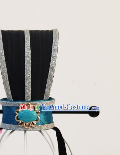 Handmade Chinese Tang Dynasty Prince Blue Hair Crown Ancient Scholar Headwear Drama Traditional Hanfu Hairpin Headpieces