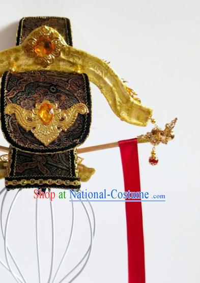 China Ancient Queen Mother Hair Crown Traditional Drama Hair Accessories Qin Dynasty Empress Dowager Mi Yue Headdress