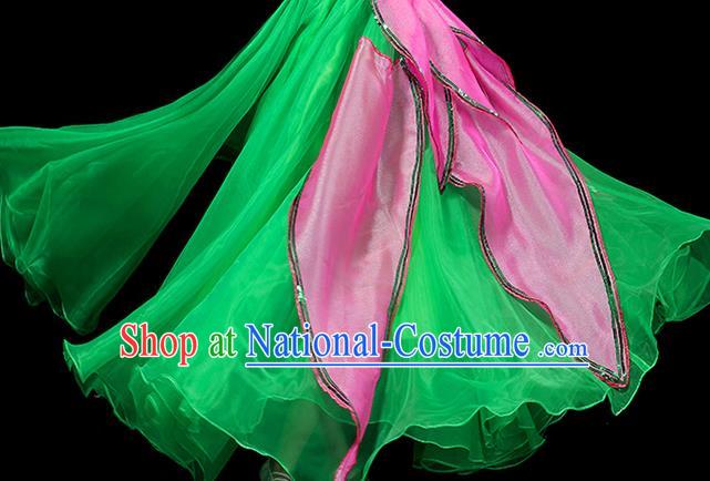 Professional China Woman Modern Dance Fashion Lotus Dance Garment Clothing Spring Festival Gala Opening Dance Green Dress