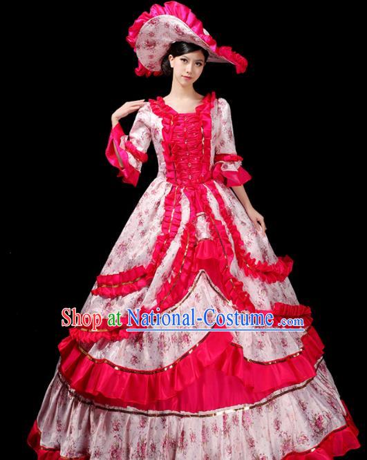 Custom European Vintage Full Dress Opera Performance Fashion Western Court Woman Dress Europe Catwalks Clothing