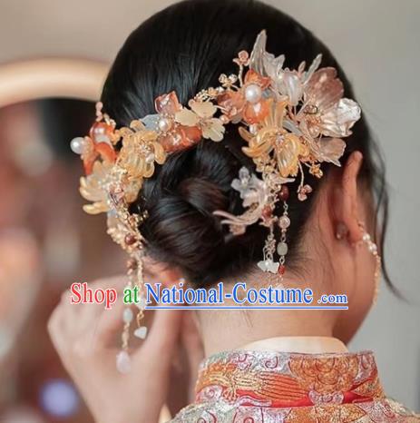 Chinese Handmade Hairpins Classical Wedding Hair Accessories Ancient Bride Hair Sticks Xiuhe Suits Headpieces