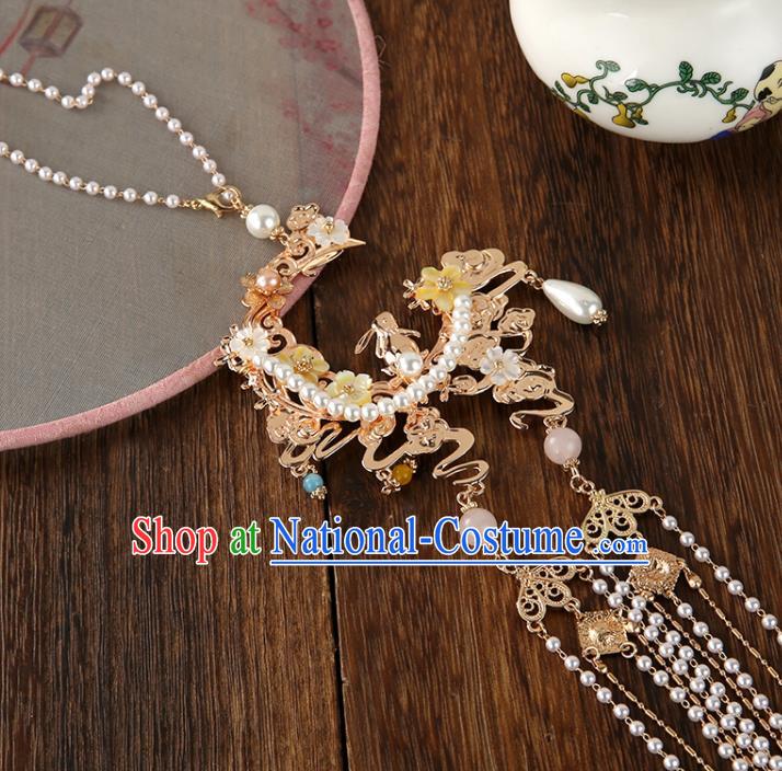 Chinese Classical Waist Accessories Ming Dynasty Princess Jewelry Handmade Wedding Golden Dragon Belt Pendant